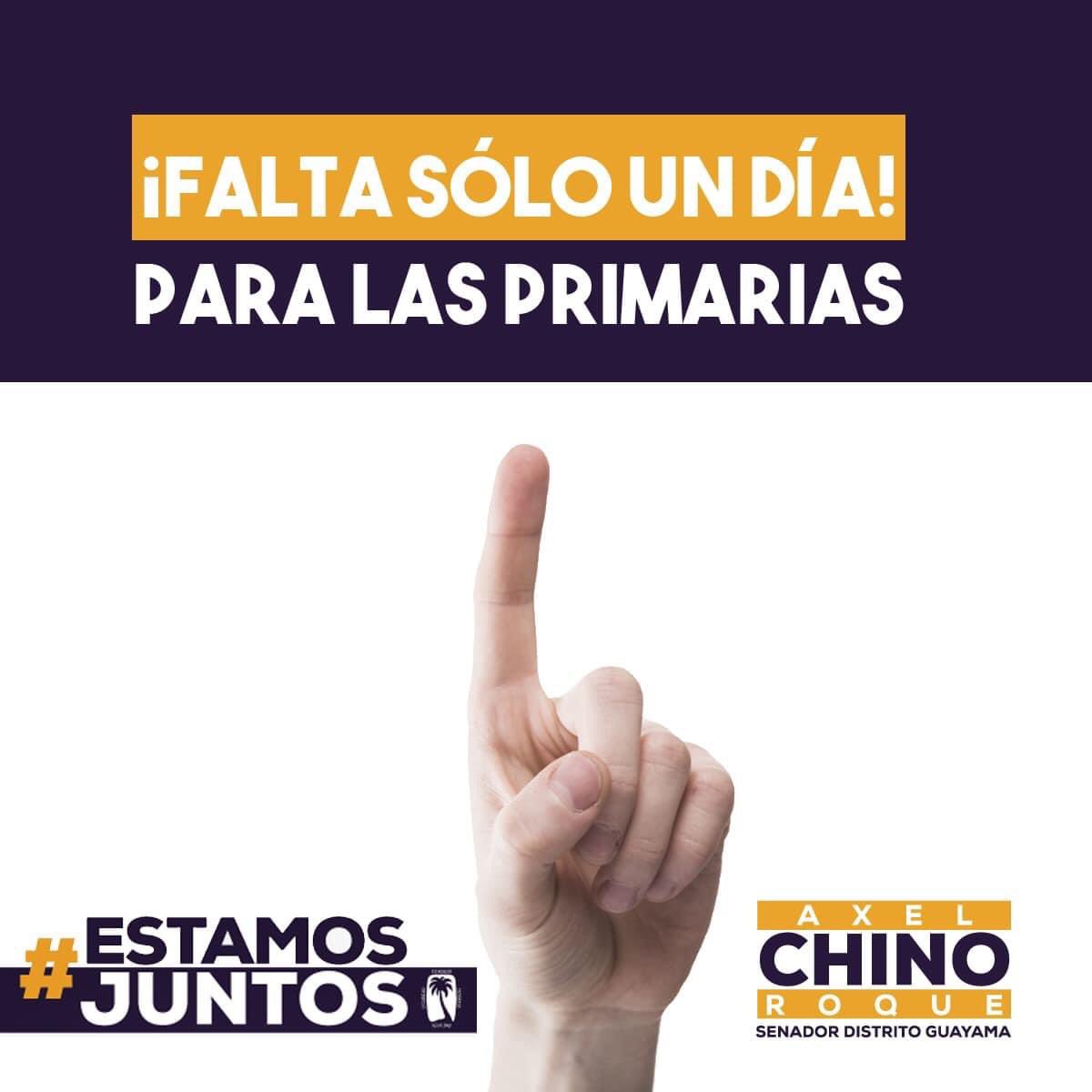 Votar es una tarea a la que todos debemos sumarnos, y aportar nuestra participación ciudadana por el bien de nuestro Distrito Senatorial de Guayama.
Votemos por el #4 en la papeleta del senado en las primarias del PNP. Estamos a un solo día