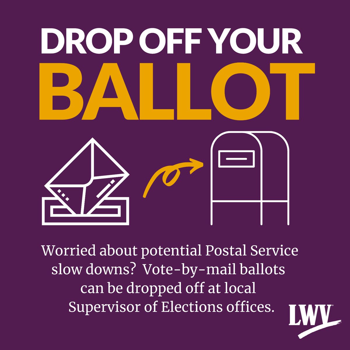 LwvTv's tweet photo. Mail your ballot 2-3 weeks early or drop it off at your county elections office. https://t.co/XbT6SnXrkJ
