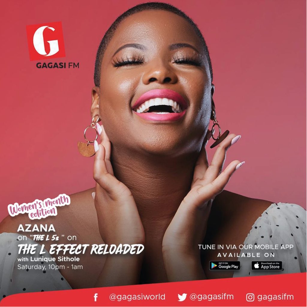 LuniqueSithole's tweet photo. @azanamusic takes over my show tonight by playing #TheL5s and does a special Women’s Month Tribute to ALL Women!

Tune in 🔊🔥🔥🔥
#TheLEffectReloaded https://t.co/zA2q6W8KQx