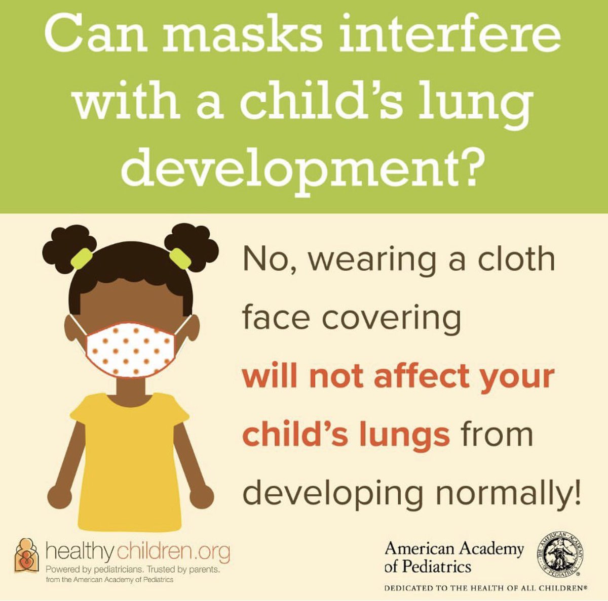 4/5 -  #Pearl4Parents - Wearing a mask does not adversely affect lung development... @AAPCA2  @CMAdocs  @healthychildren  @AmerAcadPeds  @LAPedSoc  @PedUrgentCare  @physicianswkly  @somedocs  #Masks  #COVID19  #children  #MaskUpAmerica