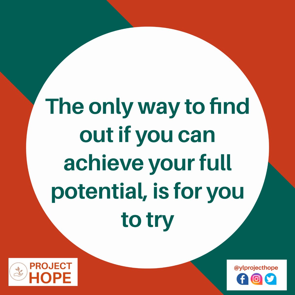 ylprojecthope's tweet photo. The only way to find out if you can achieve your full potential , is for you to try. βπΎ
#ProjectHope #YLProjectHope #YouthVoice #supportivesaturday https://t.co/O7lOtUXhoh