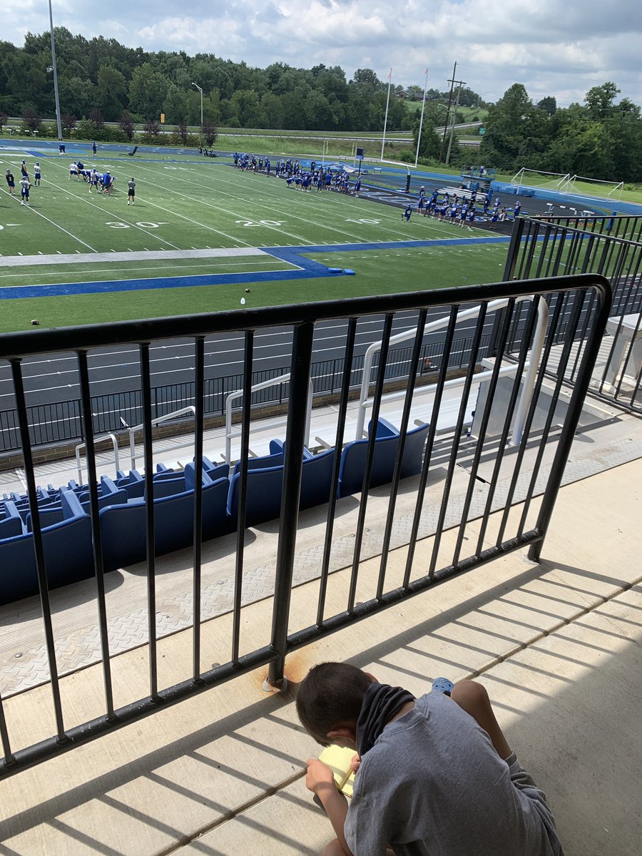 RKleckler's tweet photo. #FutureCoach drawing up plays!😍We’ll be missing game days in the fall so practices will have to do! 🏈💙 #MakeAWay @CoachKleckler https://t.co/5YY6O5rIGa