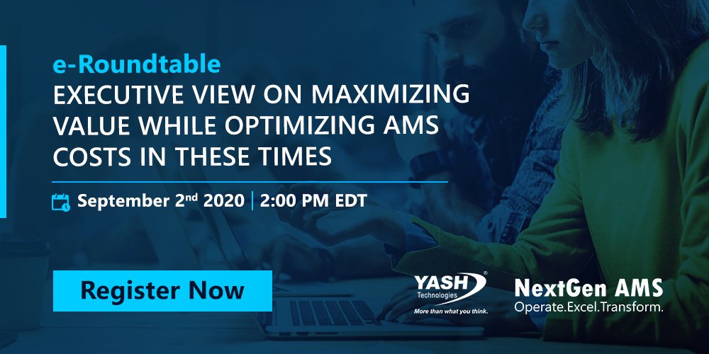 YASH_Tech's tweet photo. Partner or Pirate – Setting the right expectations from your #AMS partner. Register now #eRoundtable this September. Listen to the industry executives on the fresh &amp; innovative approaches that organizations need to adopt towards application maintenance. https://t.co/aEaE4N3ur3 https://t.co/bA310FgVpp