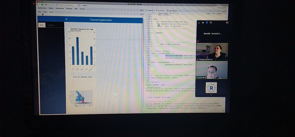 RLadiesAlgiers's tweet photo. "Periscope and canvasXpress Creating an enterprise big data visualization app in a day" #user2020 session #RStats @AfricaRUsers @EgyptRstats https://t.co/yi7bQ5580e https://t.co/jn7VMOJKkV