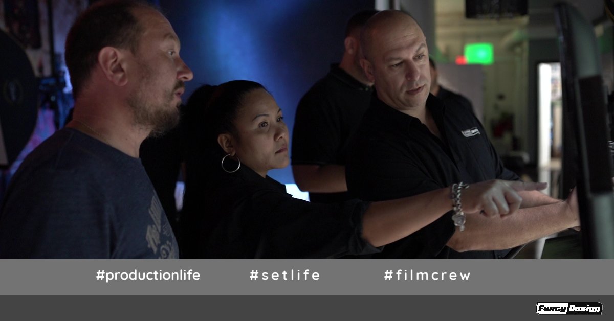 FancyDesignLLC's tweet image. Behind the scenes, our life on set can sometimes get serious 🎥 TEAM WORK!⁠