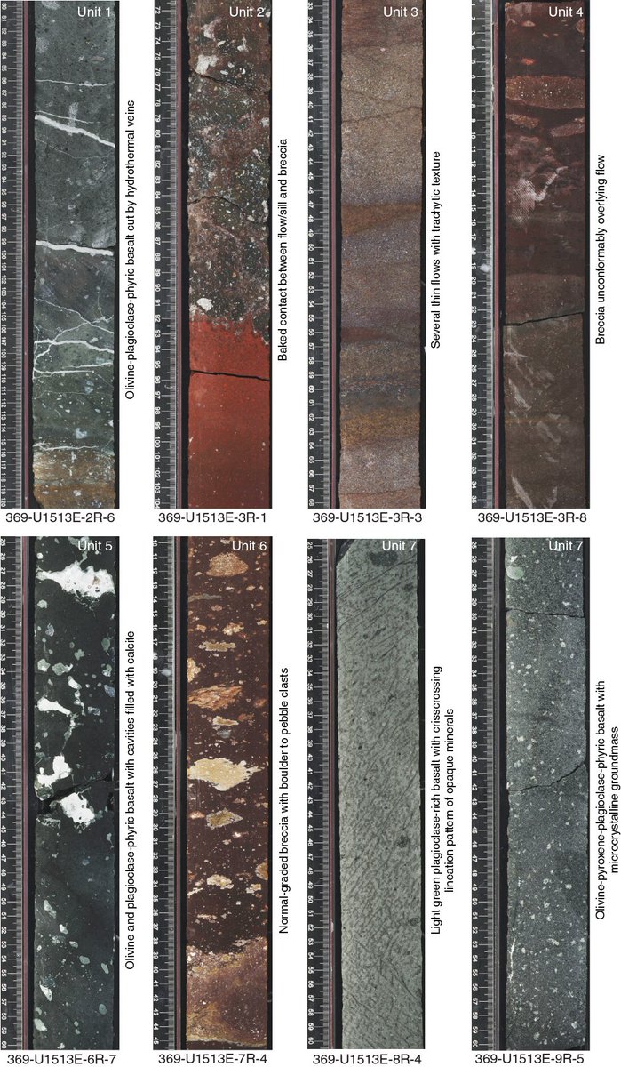 GCR_IODP's tweet photo. Happy #SectionSaturday! Below are beautiful sections within the igneous sequence of 369-U1513E. These cores were recovered off of SW Australia on #IODP #EXP369 (Australia Cretaceous Climate & Tectonics).
๐ท: Exp. 369 Proceedings (https://t.co/4hYRbOFliz)
#JRSO #NSFfunded @NSF https://t.co/DGcx6hzxCR