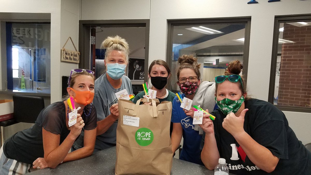My friends and I at Arbor Creek Middle School #ACPride thank you for the backpacks and highlighters. I love my church helping schools all over our district! #valleycreek #hopecarrier #arborcreekmiddleschool #acms