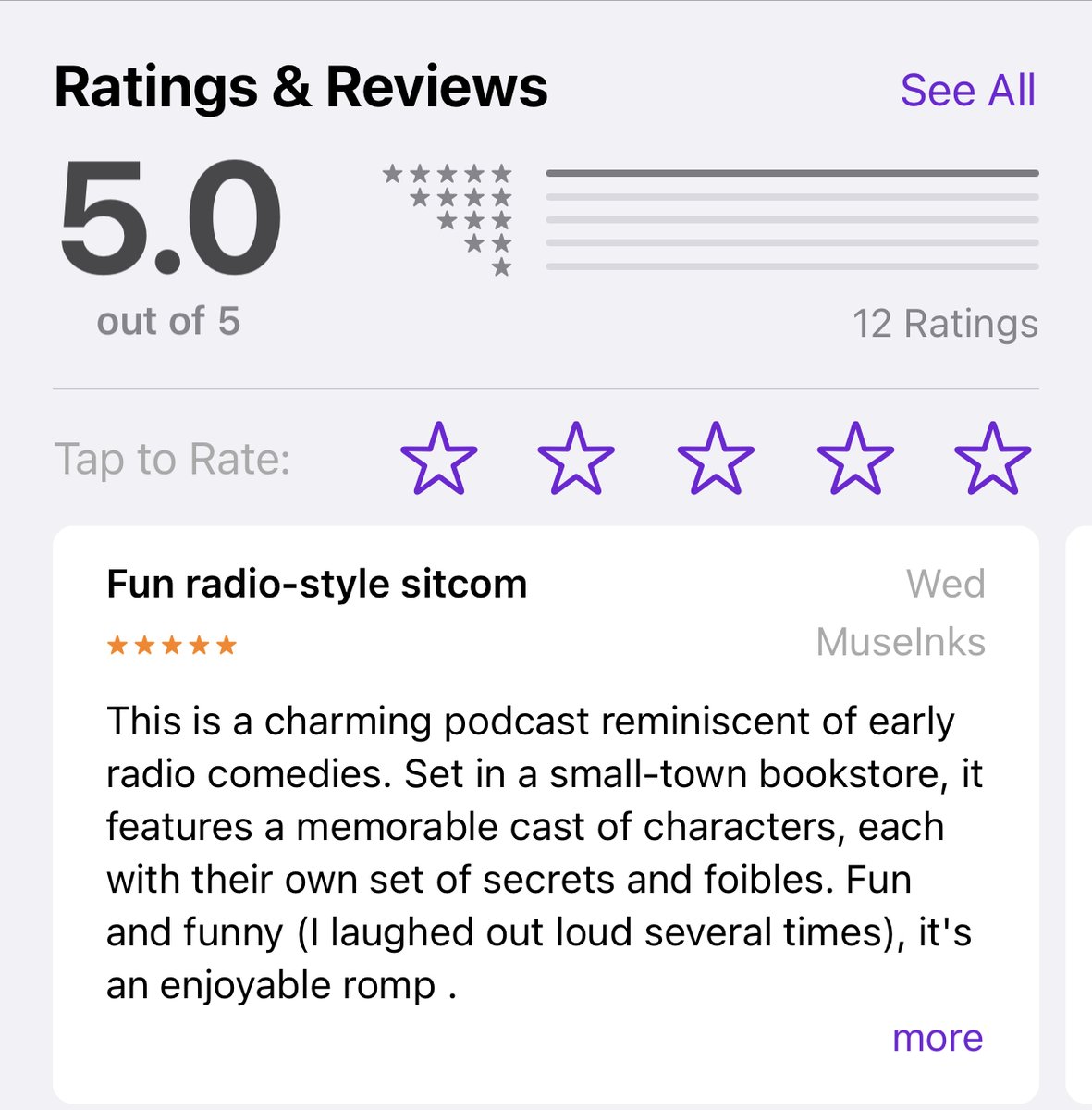 WOO! NEW REVIEW! 

If you haven’t left one for us yet, please take a few minutes and do so. It really helps.