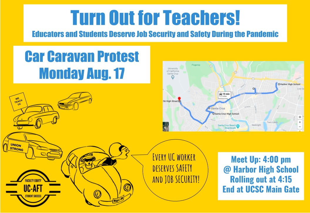 payusmoreucsc's tweet photo. Show up for UC-AFT lecturers and K-12 teachers in Santa Cruz.
Monday Aug 17
4:00 PM
@ Harbor High School

Educators and students deserve security and safety! https://t.co/vAPwys41iL