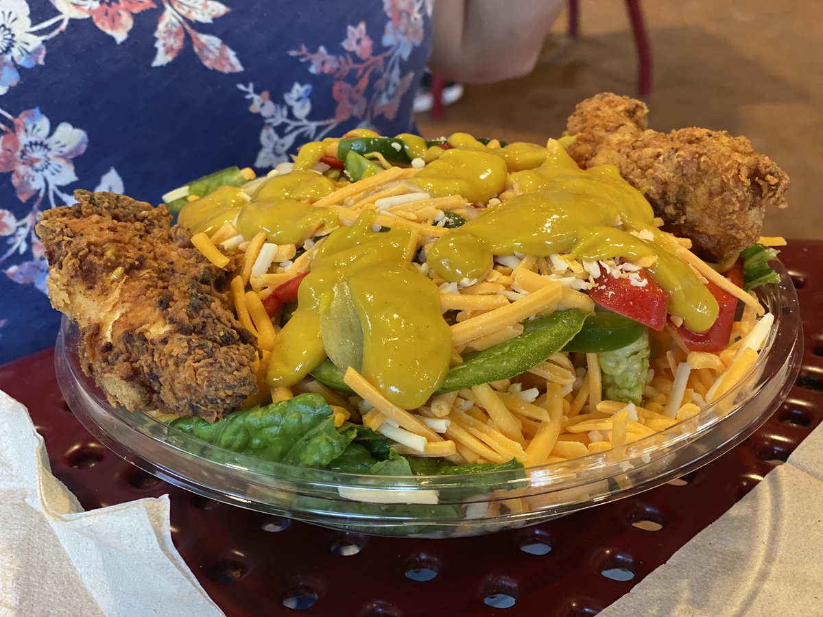 MyKingsIsland's tweet photo. Finally had a chance to try out the chicken sandwich at chicken shack.  Excellent.   Wifey had the salad.  @chefmajor72 @KingsIslandPR https://t.co/tg065gfnJm