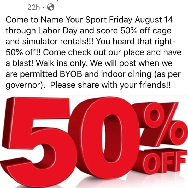 OnTheDiamond2's tweet photo. Stop by Name Your Sport in Runnedmede, NJ for some Saturday night fun at a great price! #southjerseybattingcages #southjerseysports #battingcages #southjerseyfun #southjerseydeals #nameyoursport 

https://t.co/EMA2VTGcUX https://t.co/gTYOc5v0RN