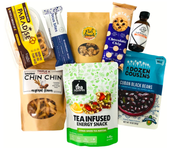 Support black-owned Chicago businesses with the Black Business Month Box, filled with delectable treats from <a href="/MyTeaSquares/">TeaSquares</a>, <a href="/PartakeFoods/">Aerodrome</a> , Do Well, Triple A Gourmet Treats Chin Chin, Pat's Granola, A Dozen Cousins, and Emily's Foods LLC — and buy a box! bit.ly/2DVfe7w