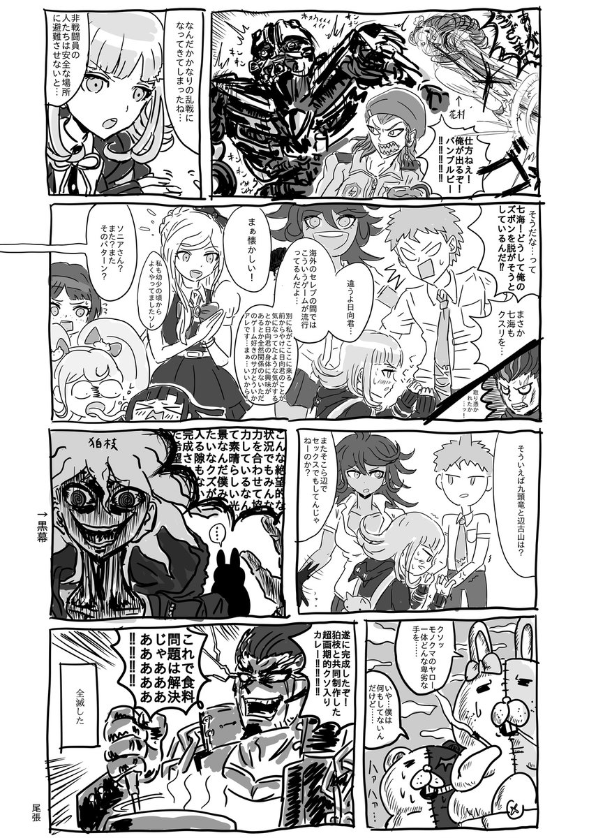 昔描いたスーパーダンガンロンパ2の漫画 