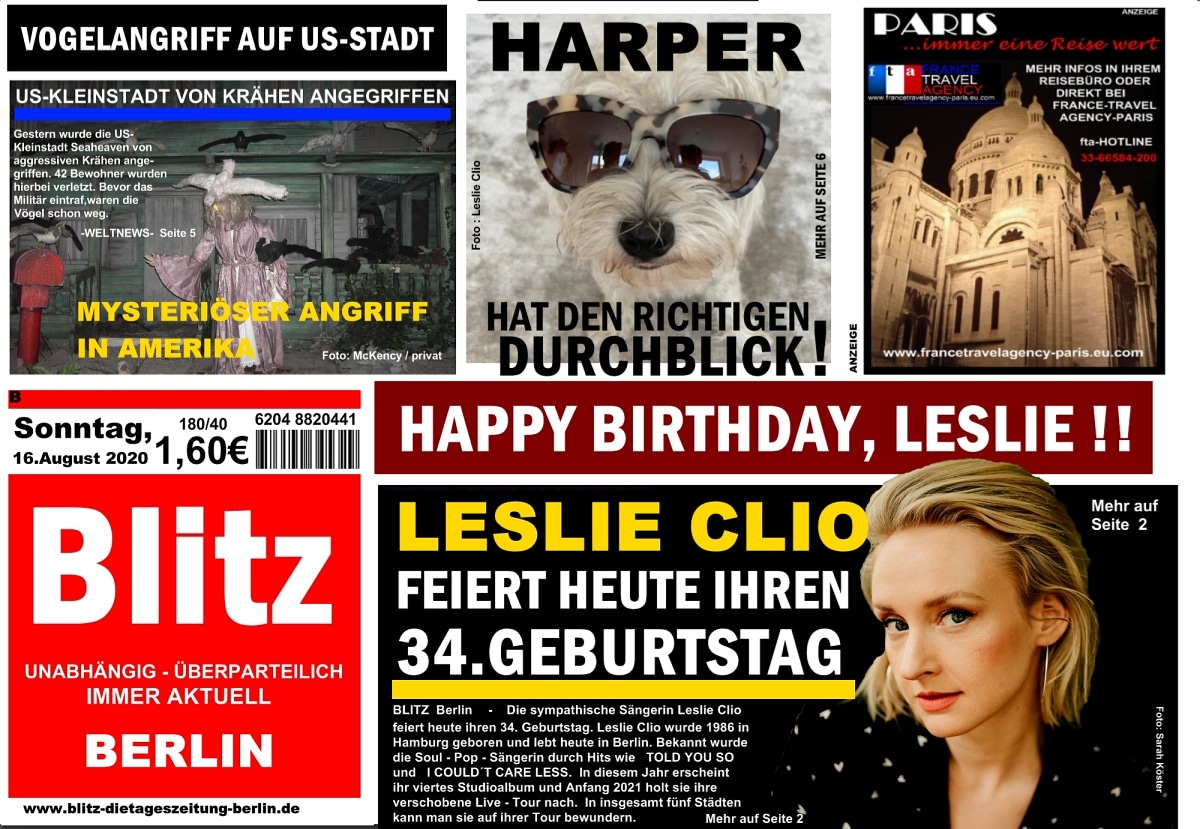 blitz_zeitung's tweet photo. Happy Birthday, liebe Leslie !!
🎂🍰🎁🎀🎉🎊🎈🍀❤
#leslieclio #birthday https://t.co/AYjovvLujs