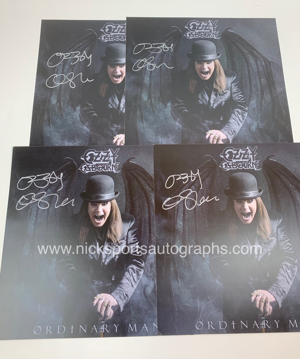 nicksautographs's tweet photo. Some autographs up in the store now include The Prince of Darkness, Ozzy Osbourne #Ozzy #OzzyOsbourne #OrdinaryMan #BlackSabbath #ItsARaid #StraightToHell #UnderTheGraveyard #BlizzardOfOzz #CrazyTrain #WarPigs #BarkAtTheMoon #NoMoreTears https://t.co/ySOoatxWrr