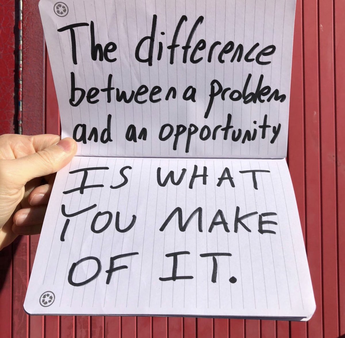 Tkarera's tweet photo. “The Difference Between A #Problem and An #Opportunity IS WHAT YOU MAKE OF IT. It's all about perspective”—#JasonFeifer
#Quote
#ThinkBIGSundayWithMarsha
#PositiveAttitude
@heyfeifer
#leadershipskills
#Entrepreneurship https://t.co/wRpujUHJYX