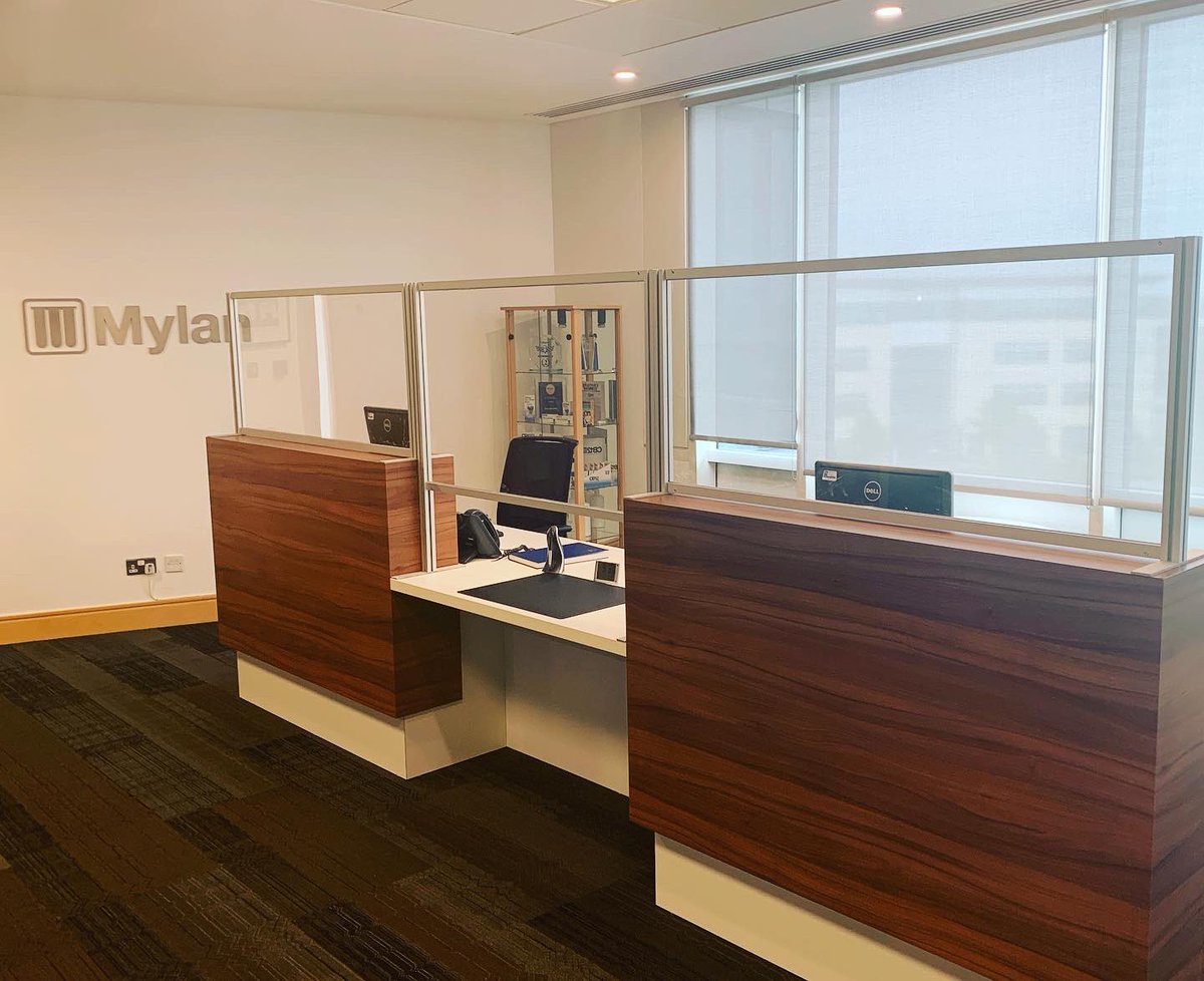 NealDisplayLtd's tweet photo. One of many installs of some bespoke desk protection screens. We build multiple exhibition stands for this client up and down the UK, and now helping them get back to work safely.  If you require any protection screens then please let us know as we will be more then happy to help https://t.co/mYszKnNLm3