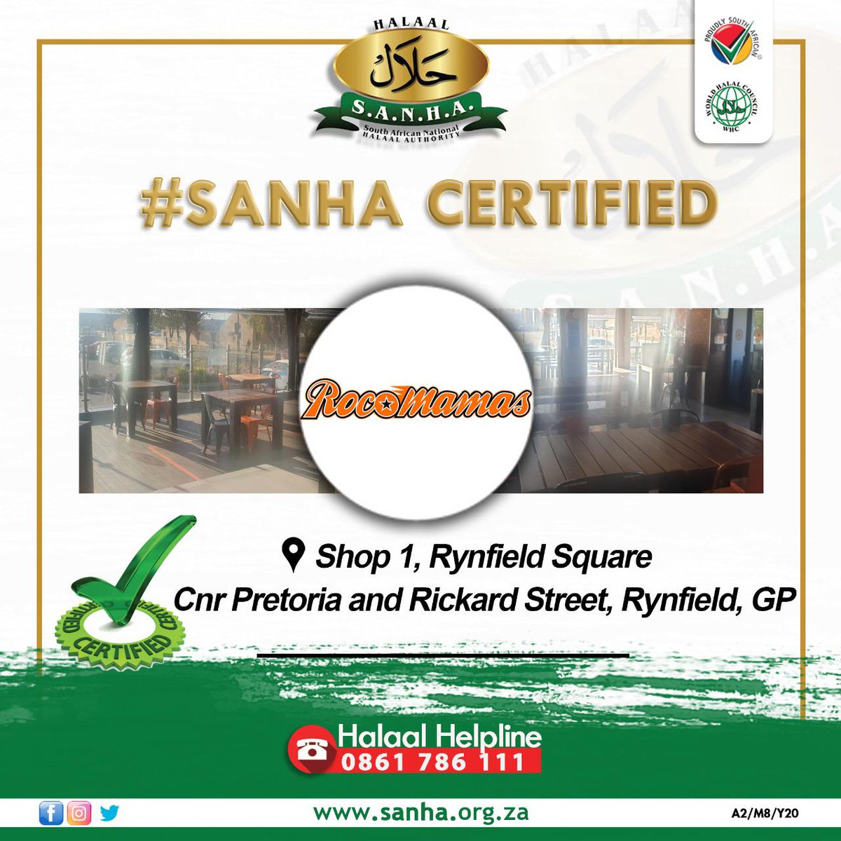 SANHA_Halaal's tweet photo. #SanhaNotice #Sanha #SanhaCertified #Halaal #SanhaHalaal #RocoMamas #Rynfield #RynfieldSquare #Benoni #Gauteng https://t.co/XPzE3iwrBv