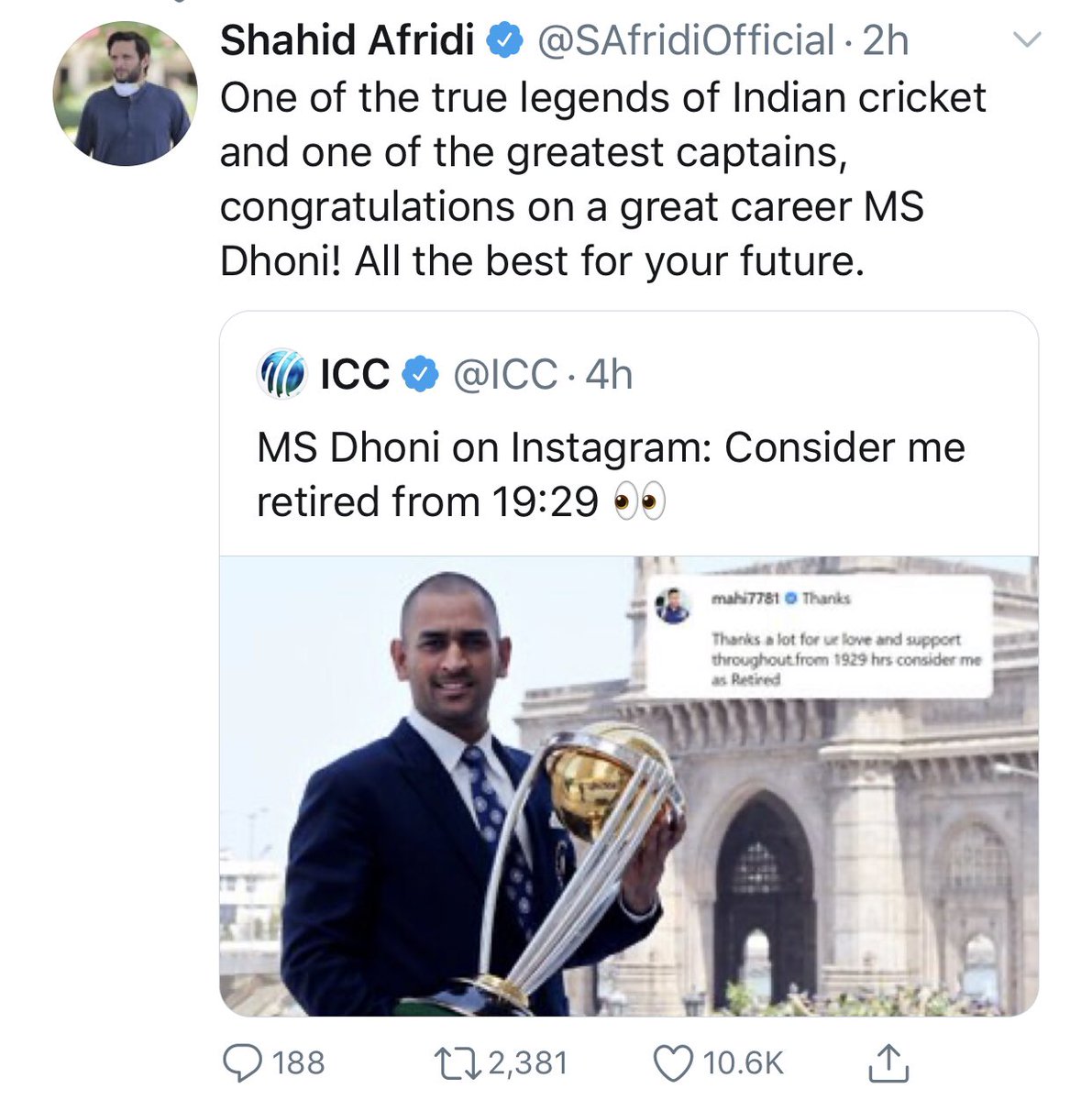 A Thread on MS Dhoni’s Bon voyage Divided by State , Language & politics.. United by  @msdhoni  #ThankYouMSDhoni  #ThankYouMahi