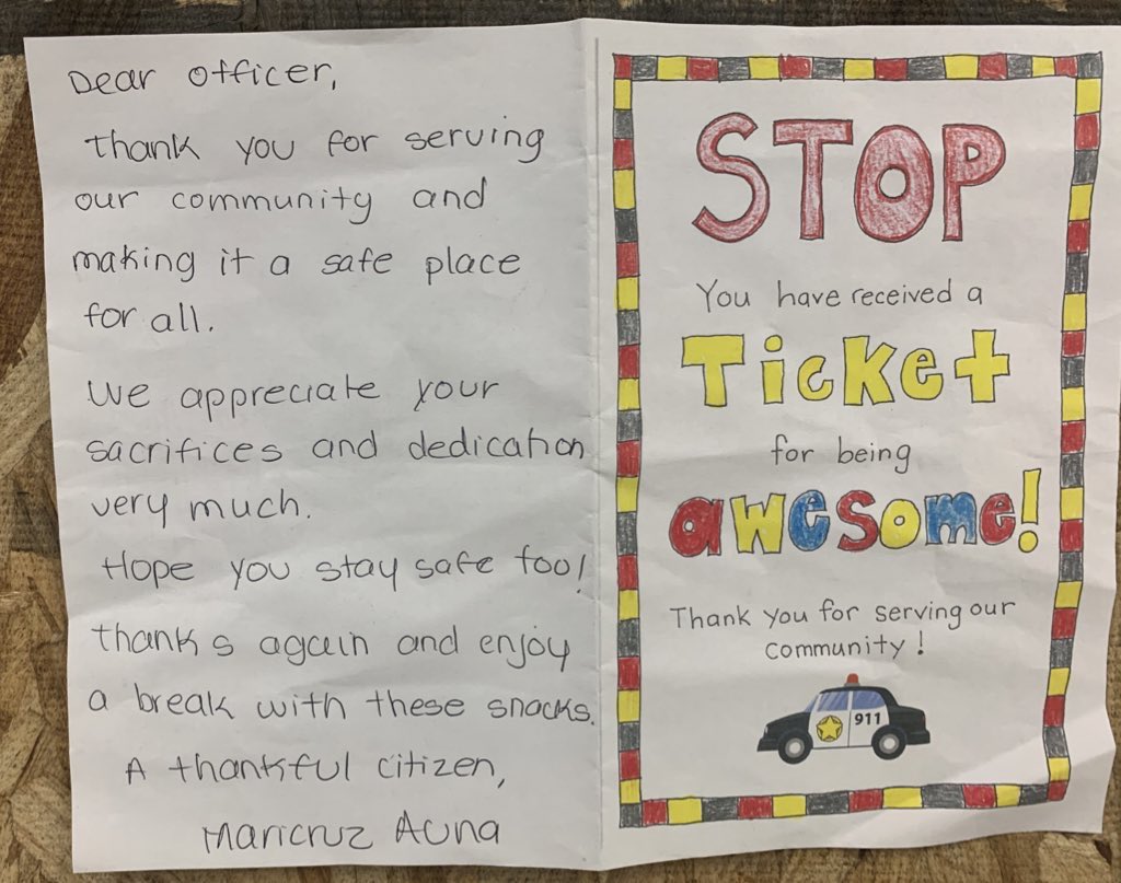 Officer_Bino's tweet photo. Great to see all the “thank you” letters, words of encouragement, and outpouring of support from our community.

#ThisIsAustin #ServantAtHeart
#MyATX #AustinPD #RefundAPD https://t.co/3UrUhCs9Z2