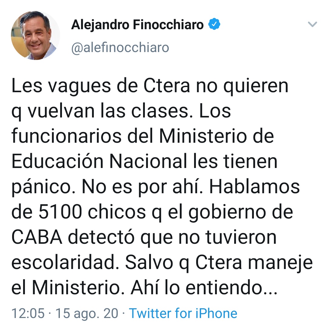Tomás on Twitter: "Ex ministro de Educación del gobierno de Macri.… "