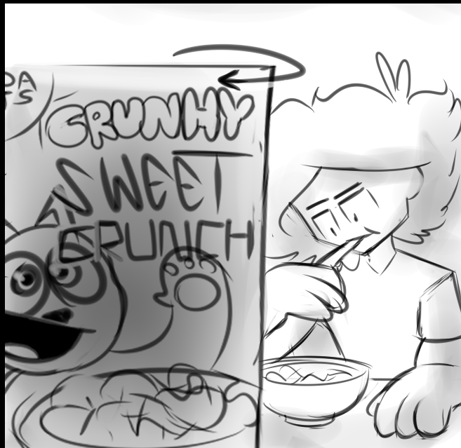 [me sona COMIC]
When you eat cereal you ever just wanna flip around the cereal box to get the mascot away from staring at you? 