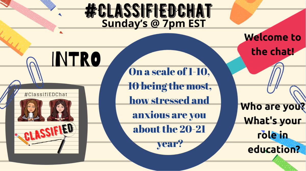 ClassifiEDChat's tweet photo. PART 1: Here are the questions! We release them early just for you!  Feel free to schedule your tweets early in TweetDeck! Tomorrow #ClassifiEDChat dives into the topic of "Anxiety and Stress" at 7 pm EST! https://t.co/Ki4hdYu92X