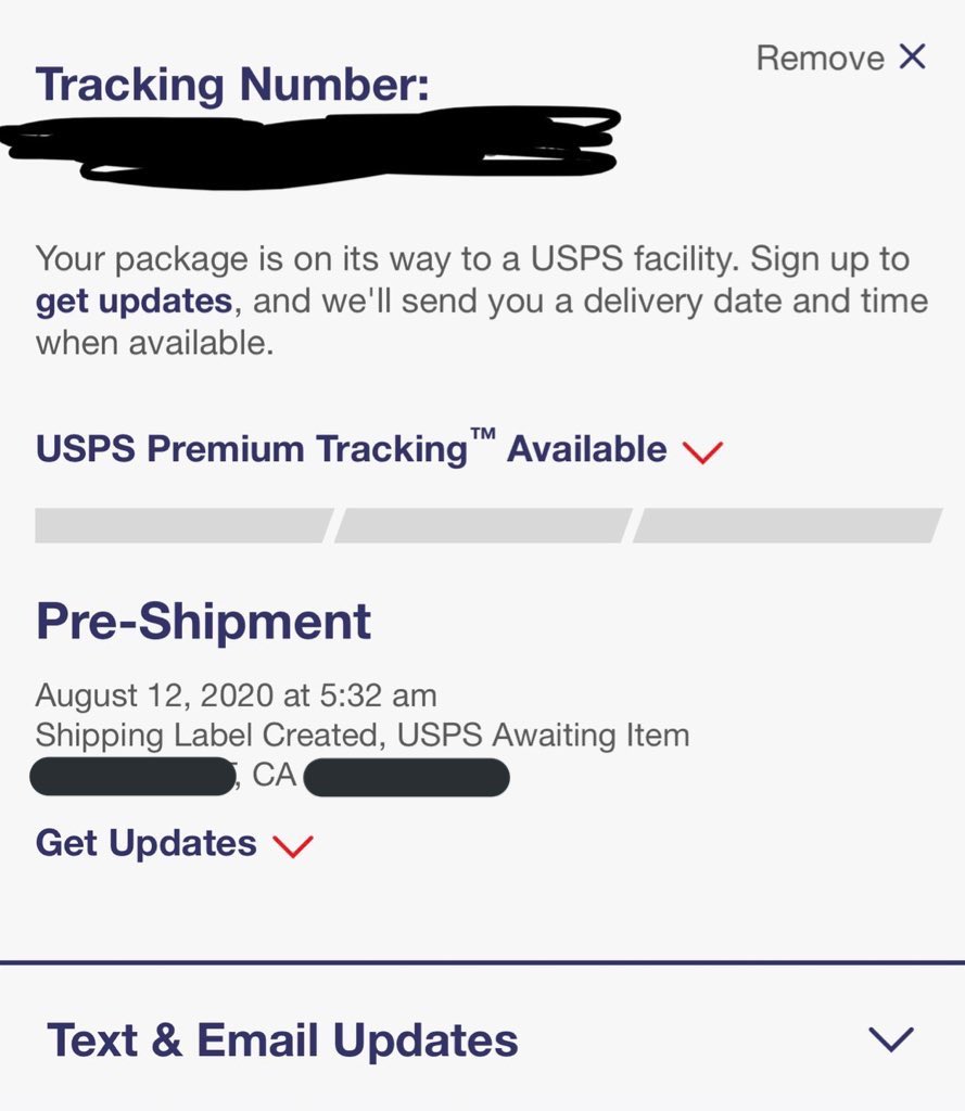 This is how a pre-shipment looks. The tracking is registered as if it’s leaving the building but it is not. The distributor will store them until time to ship. This is also a good sign of the thousands of items they had to ship. Please don’t freak out!