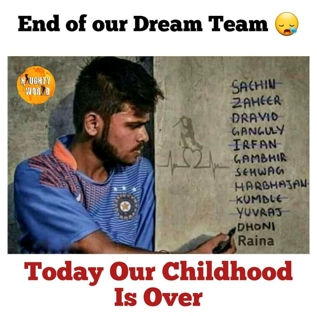 Trupti88Dr's tweet photo. Childhood ended. #2020worstyear #Dhoni #DhoniRetires https://t.co/2eC8xYCHWk