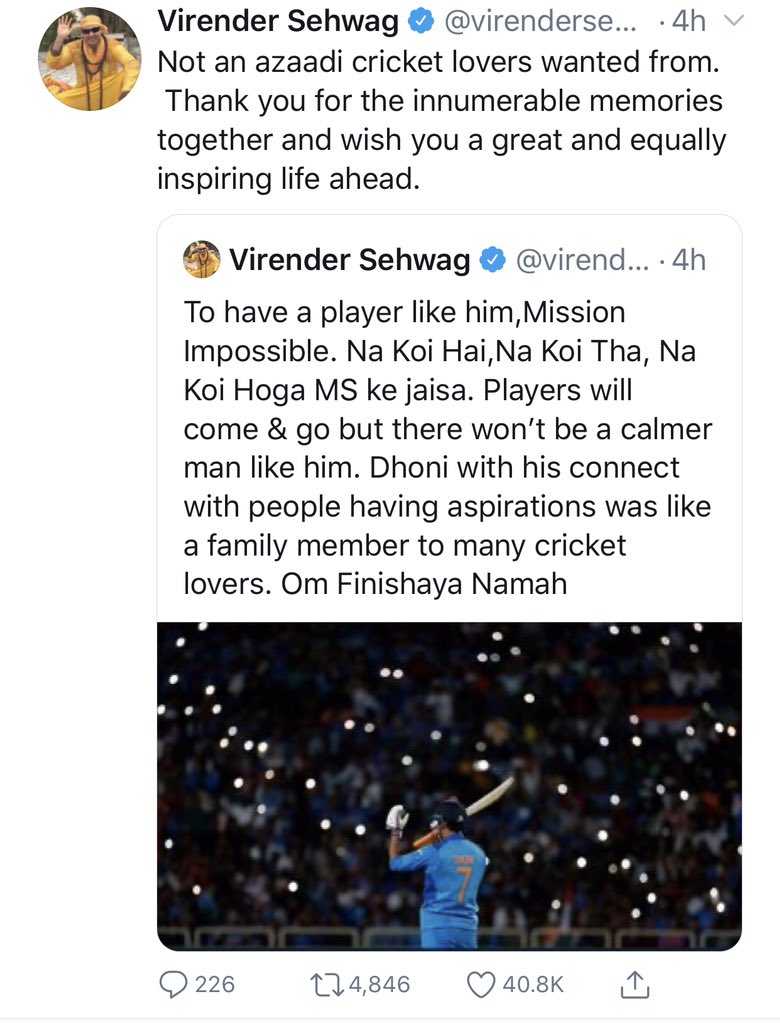 A Thread on MS Dhoni’s Bon voyage Divided by State , Language & politics.. United by  @msdhoni  #ThankYouMSDhoni  #ThankYouMahi