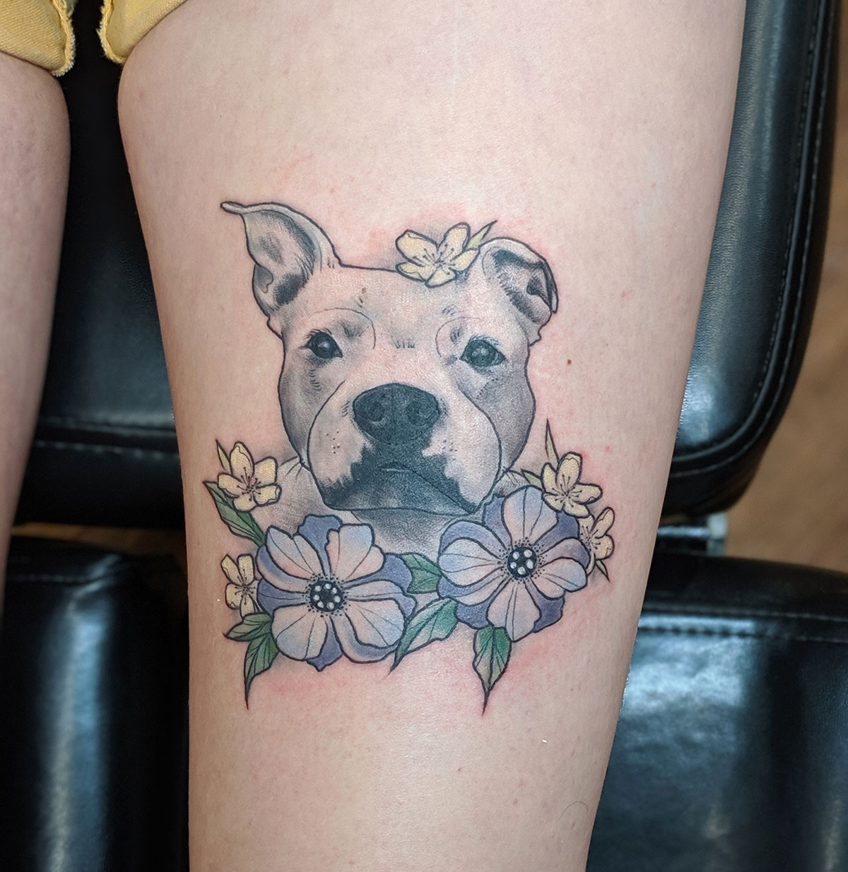 Dog portrait I did with some accents blinktattoo  rtattoo