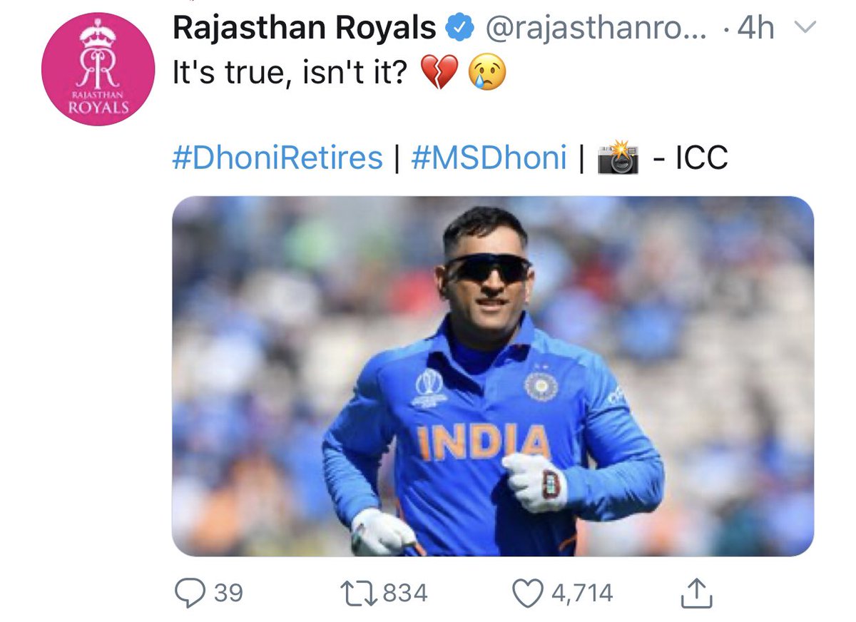 A Thread on MS Dhoni’s Bon voyage Divided by State , Language & politics.. United by  @msdhoni  #ThankYouMSDhoni  #ThankYouMahi