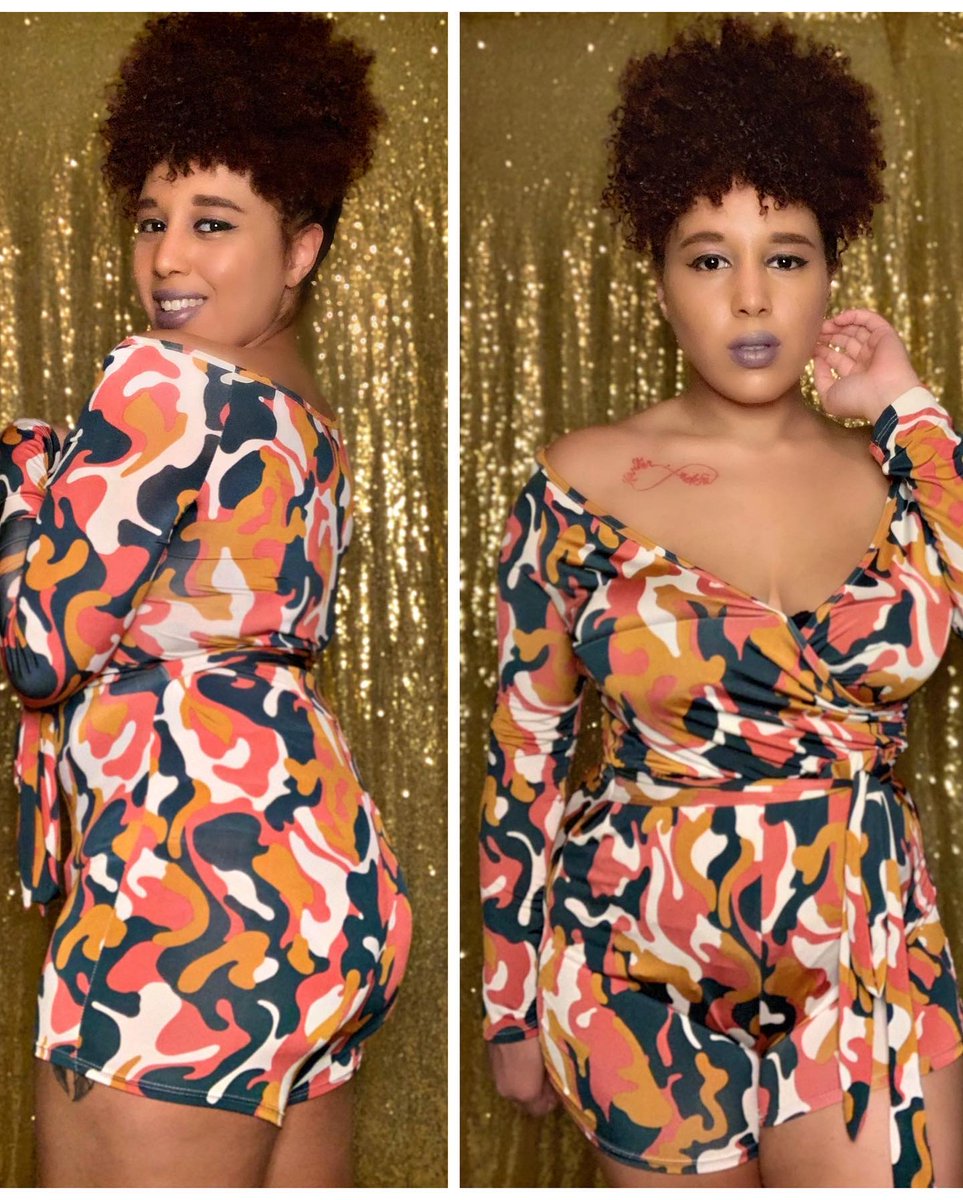 ShopAdoreK's tweet photo. Shop the look 😍 
Camo Romper now available 🛍 
#shopadorek #camo #boutique #blackownedbusiness #romper #shopsmallbusiness https://t.co/m3vOJdWqtC