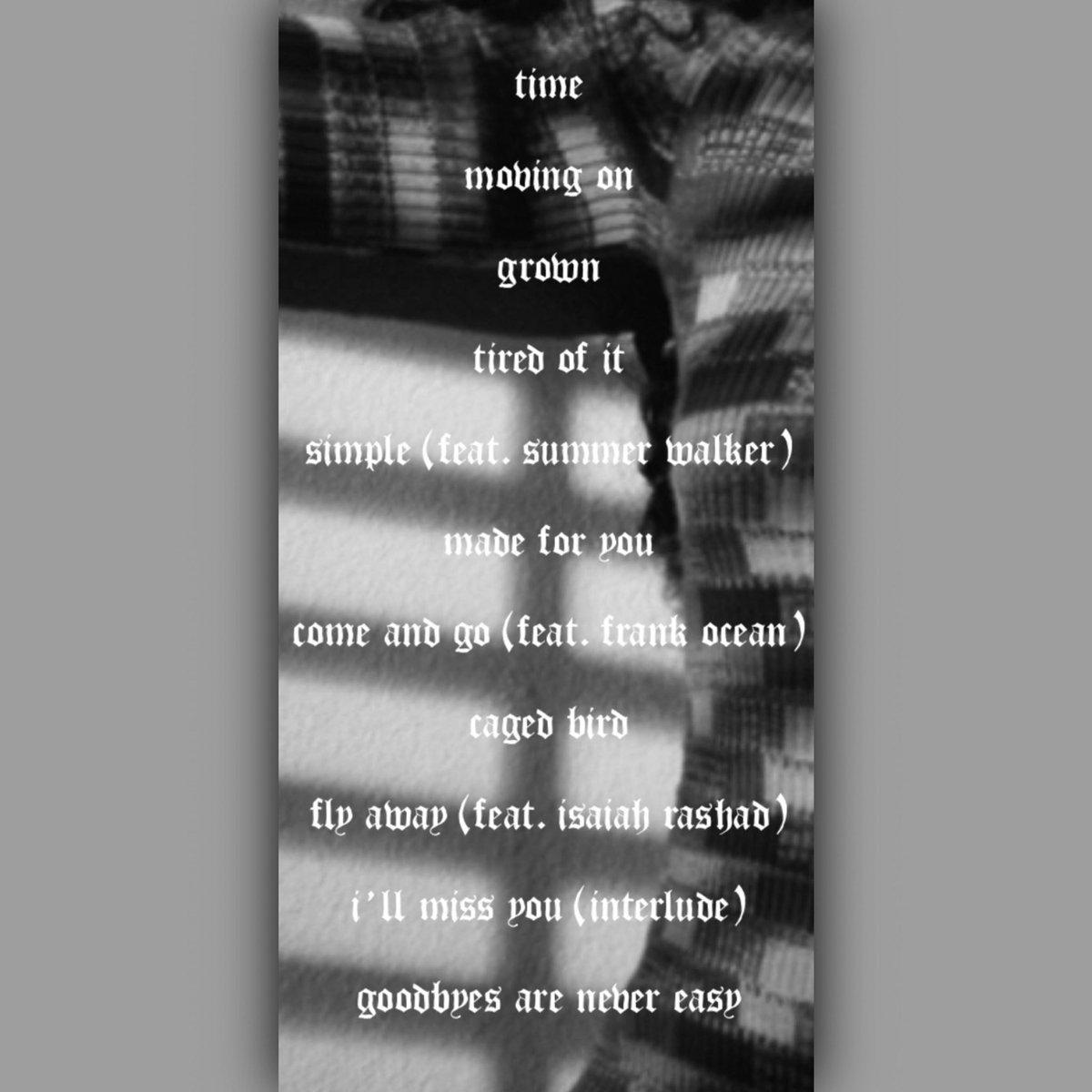 nastymotivez's tweet photo. SZA announces her second studio album “alt”, out September 18. 

Along with this she revealed the tracklist with collaborations from Summer Walker, Frank Ocean, and Isaiah Rashad. https://t.co/ytHu3VKXXY
