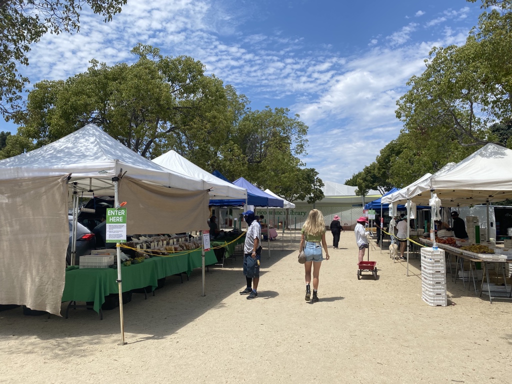 Airport2Park's tweet photo. Virginia Avenue Park Farmersβ Market going strong again! Saturdayβs 9am-1pm. @smfms #SantaMonica #wearamask #keepyourdistance #buylocalsm #healthyparkshealthypeople https://t.co/27McGhaqMo https://t.co/jAsGCj1VpD