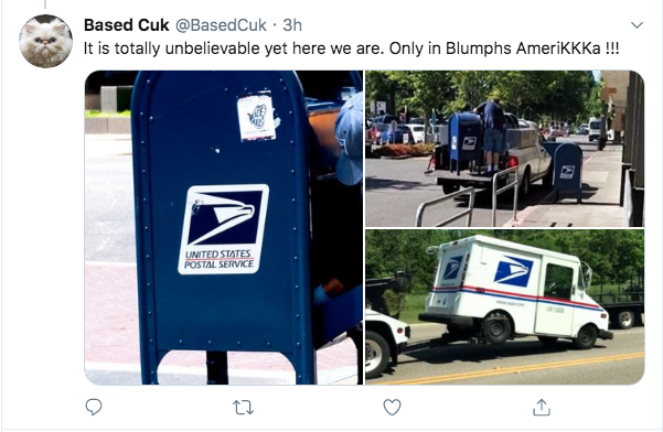 Look at the troll working the mailbox beat.. 'BasedCuk'
