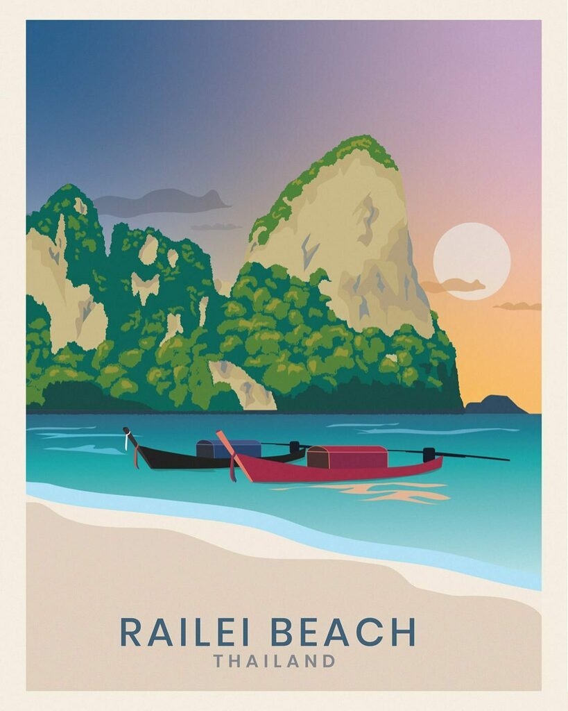 PWooDesigns's tweet photo. 🏝 Vintage-style travel poster of Thailand designed for @marshallmwsn on his birthday 🇹🇭 
Day 12 of #100dayproject https://t.co/saRPyQdGhK https://t.co/yCMBh31eDS