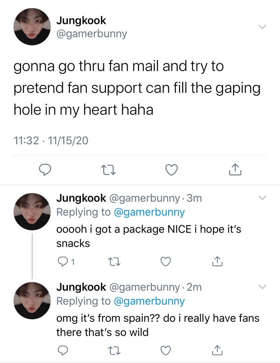 Big Bts Fan Huge Yoonkook Au 430 Sad Kook Why Don T U Go Open Some Mail Bud Might Make U Feel Better Maybe