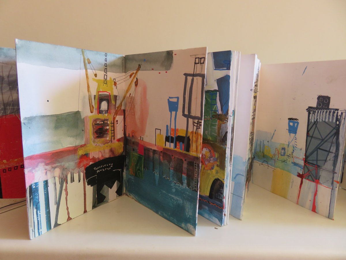 Newlyn harbour 
<a href="/seawhite/">seawhite</a> concertina sketchbook #karenstampercollage #concertinasketchbook #onlinecourses #Newlynharbour