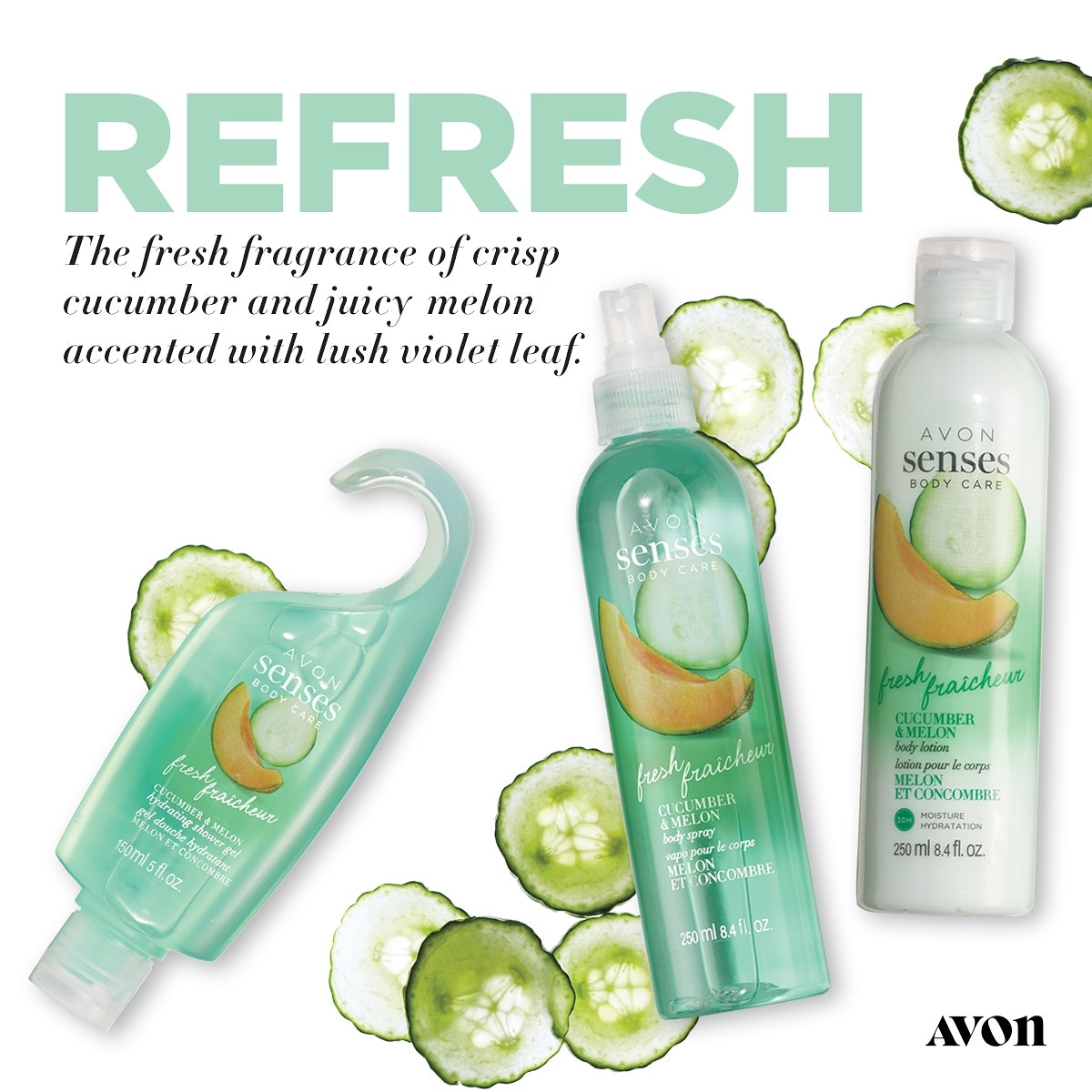 ShavonVee's tweet photo. Avon Senses Body Care Cucumber Melon.  Shop 🛍🛒with me @                https://t.co/y6GJMdksev https://t.co/KSlffOfW1x