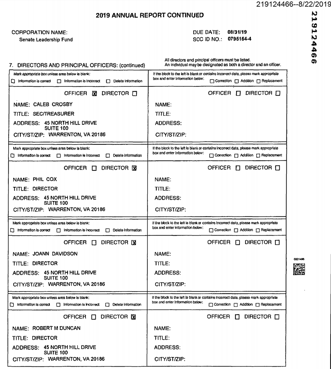 Duncan is also listed as Director in most recent paperwork filed by Senate Leadership Fund (he & McConnell are old KY pals) & as a current Commiteeman for the  @GOP, which he ran from 2007-2009. https://cis.scc.virginia.gov/EntitySearch/BusinessInformation?businessId=298522&source=FromEntityResult&isSeries=FalseAnd he donated $5,600 to Trump Victory Fund on 6/30/2020.