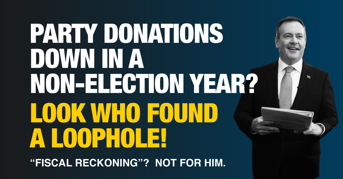 albertaNDP's tweet image. Notably, Jason Kenney did not donate a single dollar to his own party last quarter, while forcing taxpayers to donate to his Party by taking the federal pandemic benefit.

#ableg #abpoli #ucp #abndp 

albertandp.ca/kenney-uses-fe…