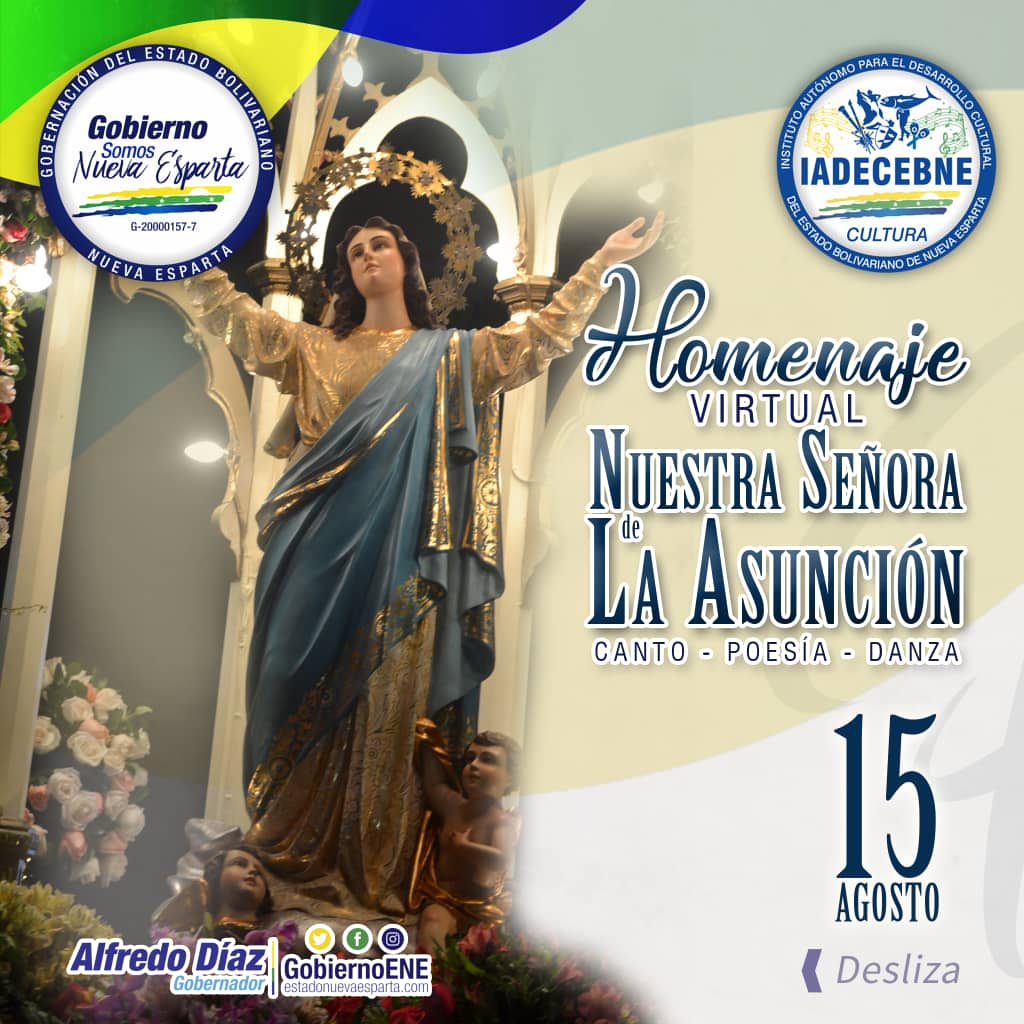 LegislandoPorNE's tweet photo. 💠HOMENAJE A LA PATRONA DE MARGARITA💠
.
El Gobierno regional preparó una programación cultural virtual a través del #Iadecebne con la participación de músicos, poetas y danzas asuntinas, que rendirán un merecido homenaje a Nuestra Señora de La Asunción. https://t.co/EYTHR1sf1O