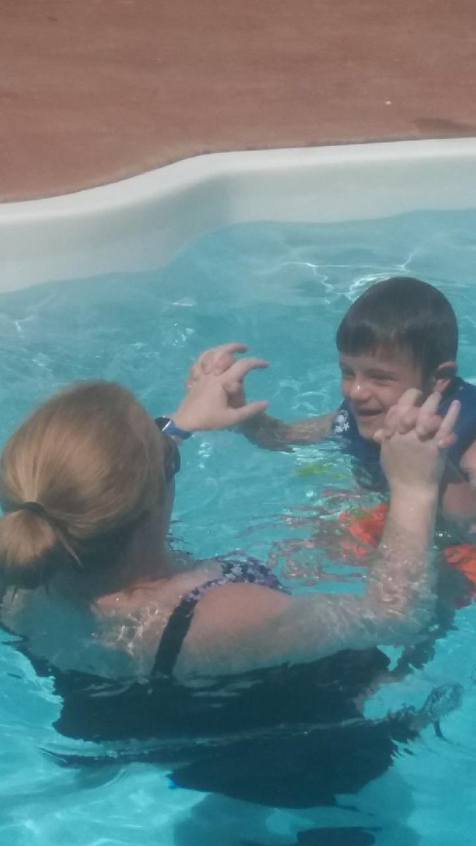 WalktheMom's tweet photo. Today’s #walkthemom took a break in order to #dancewiththenephew &amp; #cookwiththenephew &amp; #swimwiththenephew .  We also bounced, he stole part of my sandwich and watched TV.  

As he smiled &amp; laughed quite a bit, I’d say it was a success. https://t.co/IymAbQksG9