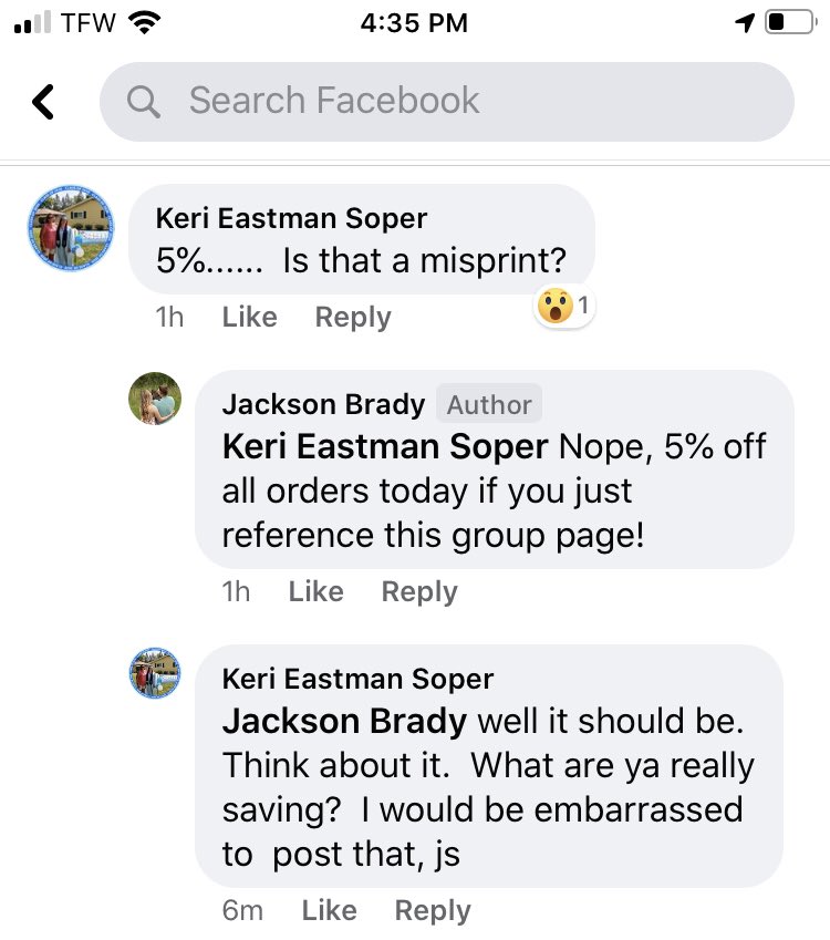 jacksonBrady75's tweet photo. Most “Karen” complaint ever... discount wasn’t big enough for her liking. https://t.co/mwNQY4js1h
