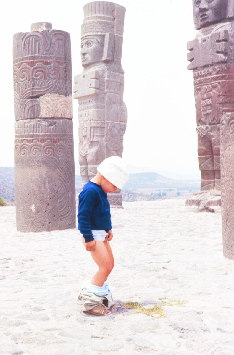 We also discussed a bit about the consequences of a lack of sanitation Pictured below: The Bertauds' 3-year-old son responding to an urgent need in the Toltec ruins of Tula, Mexico. March, 1970. An example of lack of sanitation!
