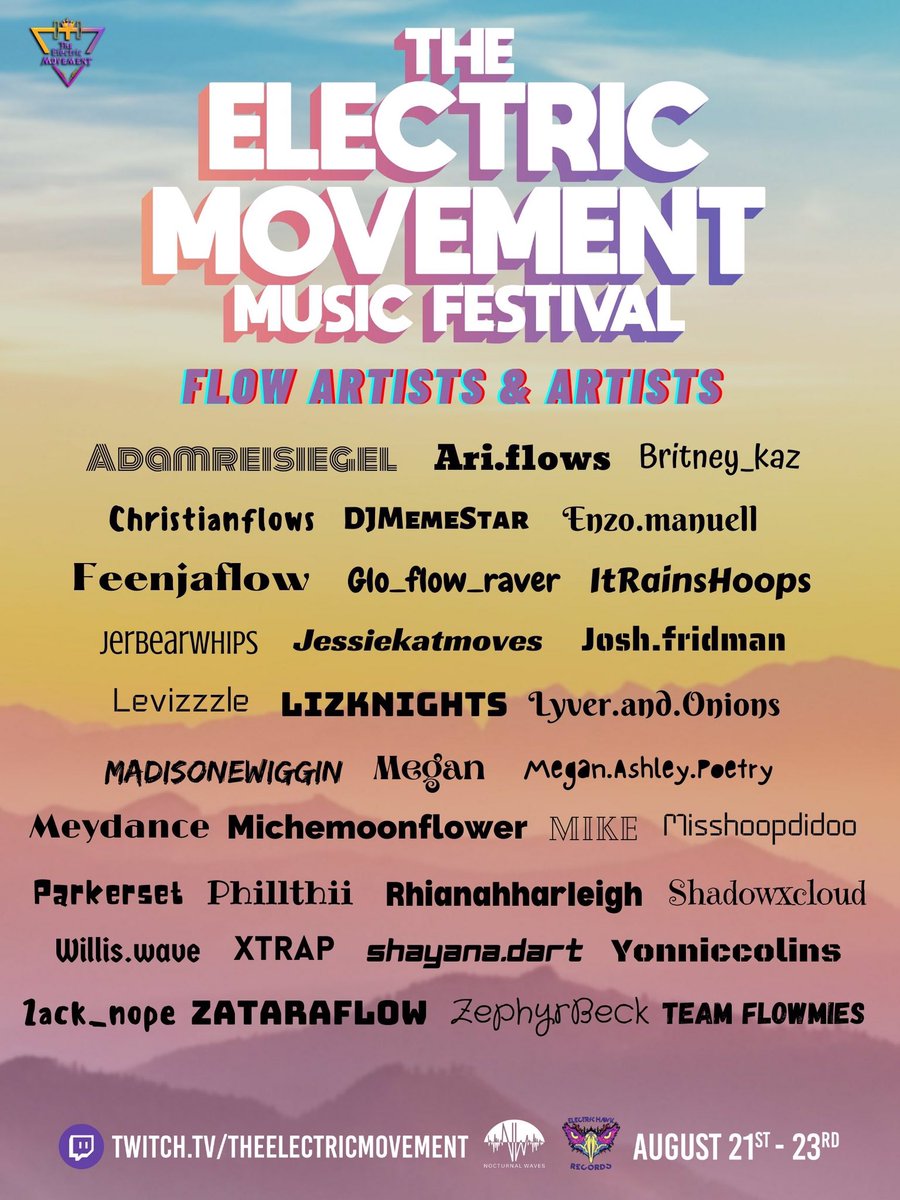 OfficialTEMCO's tweet photo. We are delighted to announce our Flow Artists and Artists! 

These astonishing souls will be performing various forms of art for our festival. This will be an extraordinary virtual Music and Arts Festival that we hope everyone enjoys❤️⚡️ https://t.co/HaUghFuGRo