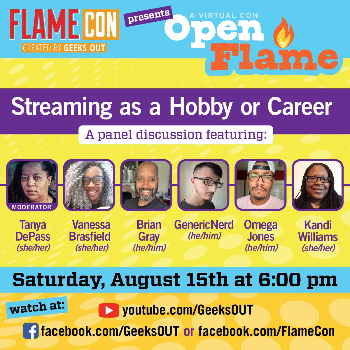 DiceyAmazons's tweet photo. Check out this @FlameCon panel on streaming as a hobby vs. a career with amazing streamers @pleasantlytwstd, @urbanbohemian, @Generic__Nerd, @CriticalBard, and Kandi of @DiceyAmazons with moderator @cypheroftyr at 5pm CDT on https://t.co/OATErXI0AC. #FCOpenFlame https://t.co/21C3EhPKT5