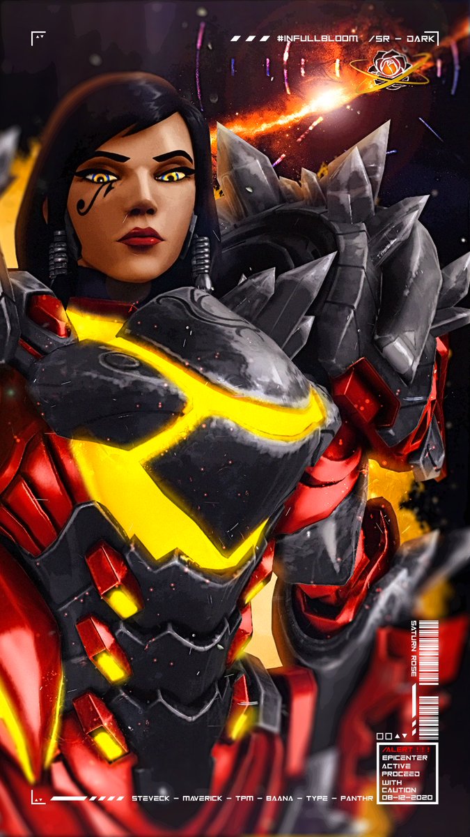 SaturnRose_OW's tweet photo. Saturn Rose Phone Wallpaper Feat. Dark Matter Pharah! 
📱🪐🌹

#InFullBloom https://t.co/AZJeOocLwi