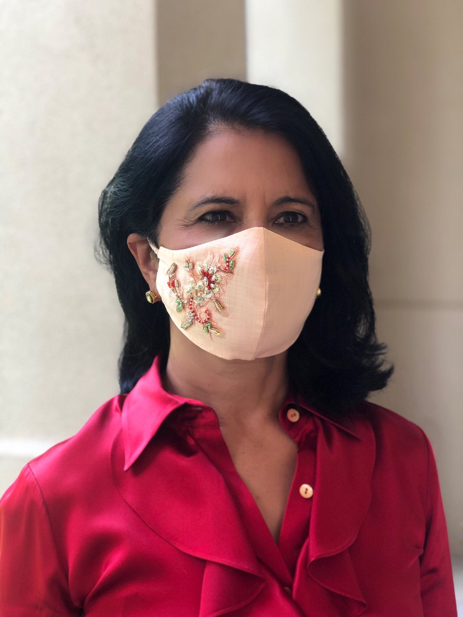 UHpres's tweet photo. Embroidered mask from India... https://t.co/4ZTLRouQIQ